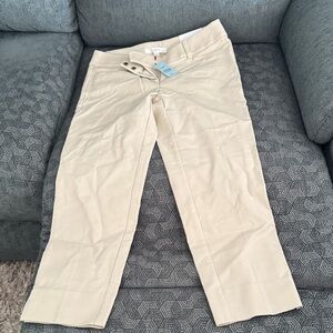 LOFT Cream Ankle Pants